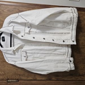 White Studded Denim Jacket